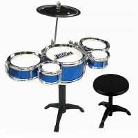 Blue Drum Kit Jazz Drum Set Big Band Musical Fun for Children Kids Toy free post